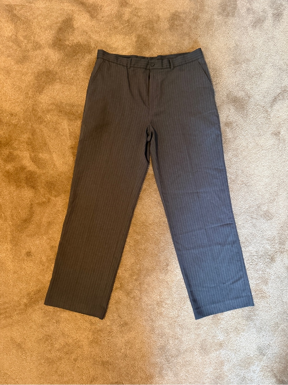 Perry Ellis Men's Dark Gray Pinstripe Dress Pants